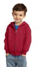 Port & Company Toddler 7.8-ounce, 50/50 Cotton Poly Core Fleece Full-Zip Hooded Sweatshirt